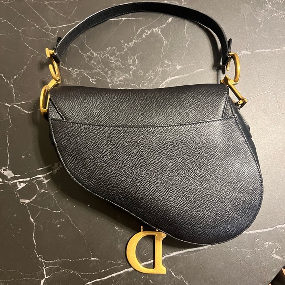 CHRISTIAN DIOR Black Saddle Bag Medium - Picture 3 of 7